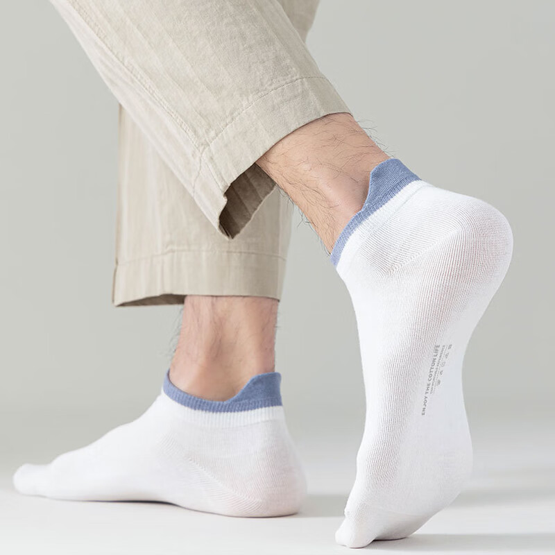 CK短袜子男士纯棉吸汗透气防臭运动款式弹力休闲防掉跟短筒袜子 W1CK 2黑+2深灰+2浅灰 均码