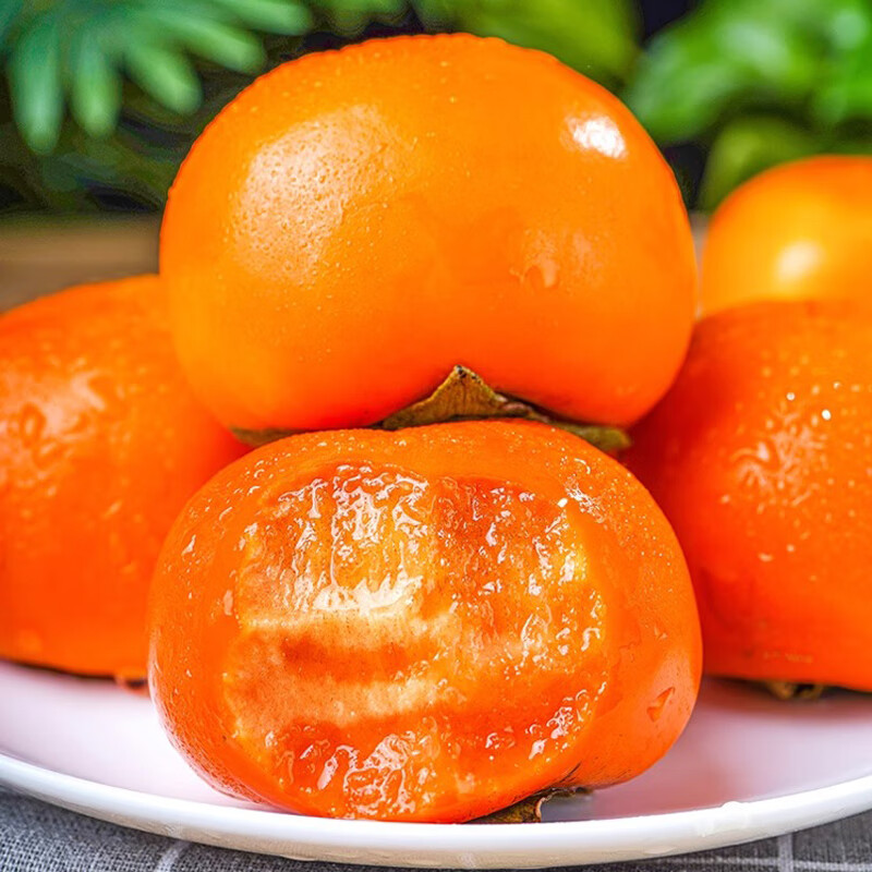 鲜宝道新鲜巧克力脆柿柿子柿子时令水果正宗甜柿子 5斤大果单果130+净重4.5斤