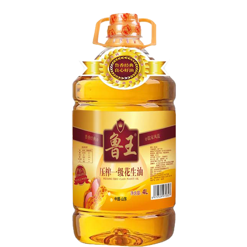 鲁王压榨花生油食用油家庭炒菜油 4000ml
