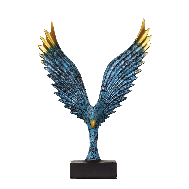集思美 现代创意轻奢电视柜装饰摆件客厅组合工艺品办公室玄关酒柜摆设 大鹏展翅蓝色 京东折扣/优惠券