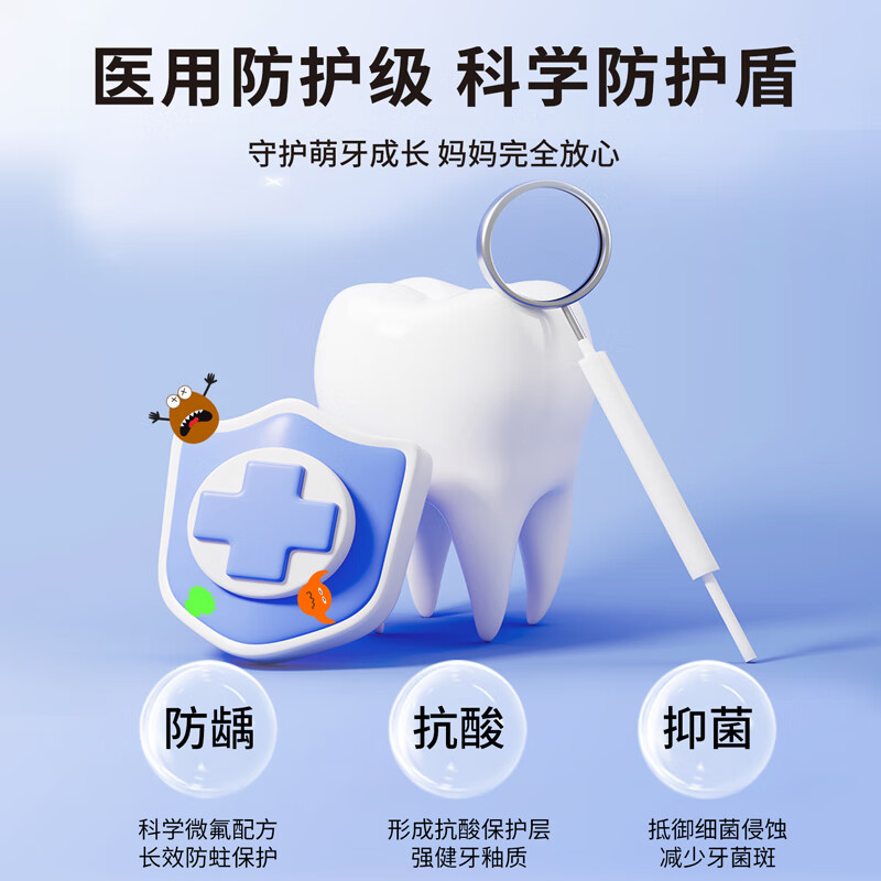老祖宗中医館0-12岁婴幼儿防蛀龋齿含氟抗酸修复固齿阻断细菌牙儿童口腔防蛀膏 医用口腔防蛀膏3支【草莓香味】