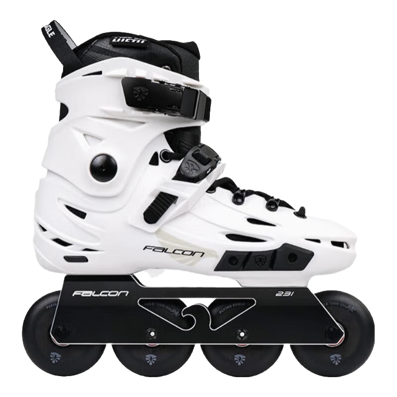 飛鷹 輪滑輪滑鞋F6S PRO 花式平花鞋休閑刷街剎車(chē)fsk成人溜冰鞋旱冰鞋 黑白色標配 38