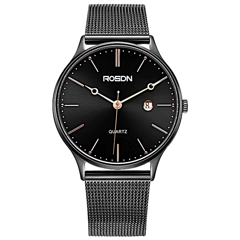 劳士顿(rosdn)手表男款石英男士手表青少年学生石英男表防水2024热款