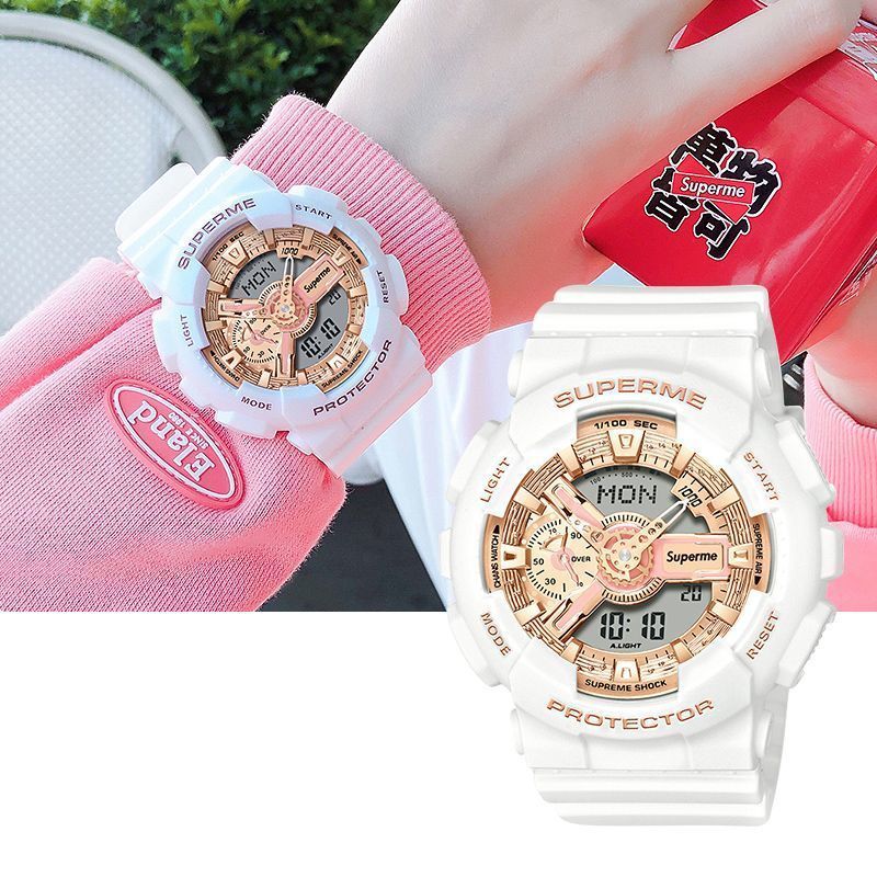 琉滋supreme手表superme电子手表女款时尚ins风独角兽潮流学生表运动