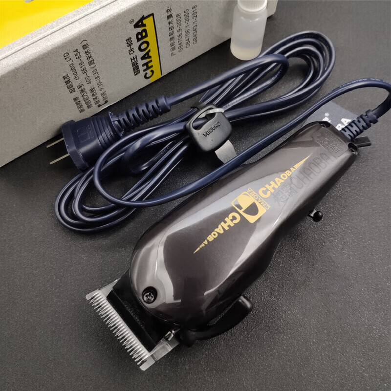 超霸（CHAOBA）牌插電理發(fā)器電源式家用發(fā)廊用電推剪大功率有線插電剃頭刀 超霸CH808黑色