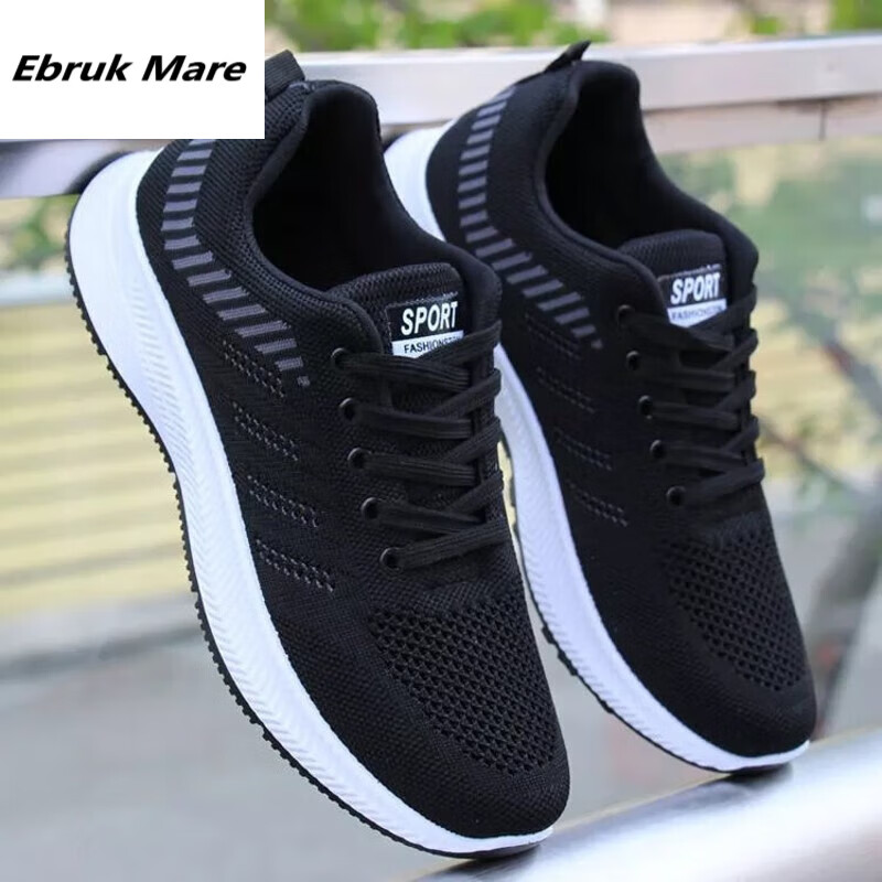 男鞋子男轻便男鞋2024夏季网面透气休闲运动鞋男士老爹鞋 k212黑白 38