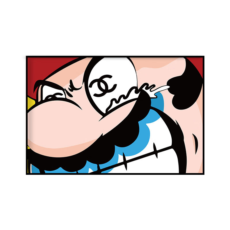 马里奥挂画客厅沙发背景墙卧室潮流唐老鸭 k01584-1 40*30ps框 油画布