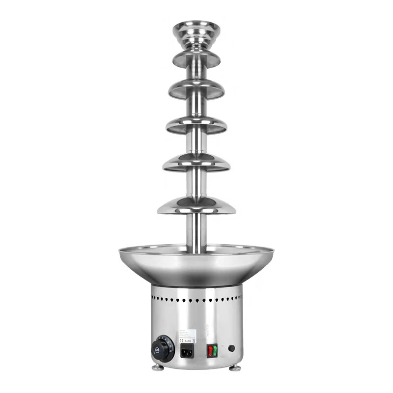 omgd高端巧克力喷泉机六层朱古力火锅机商用喷泉机巧克力喷淋塔瀑布机