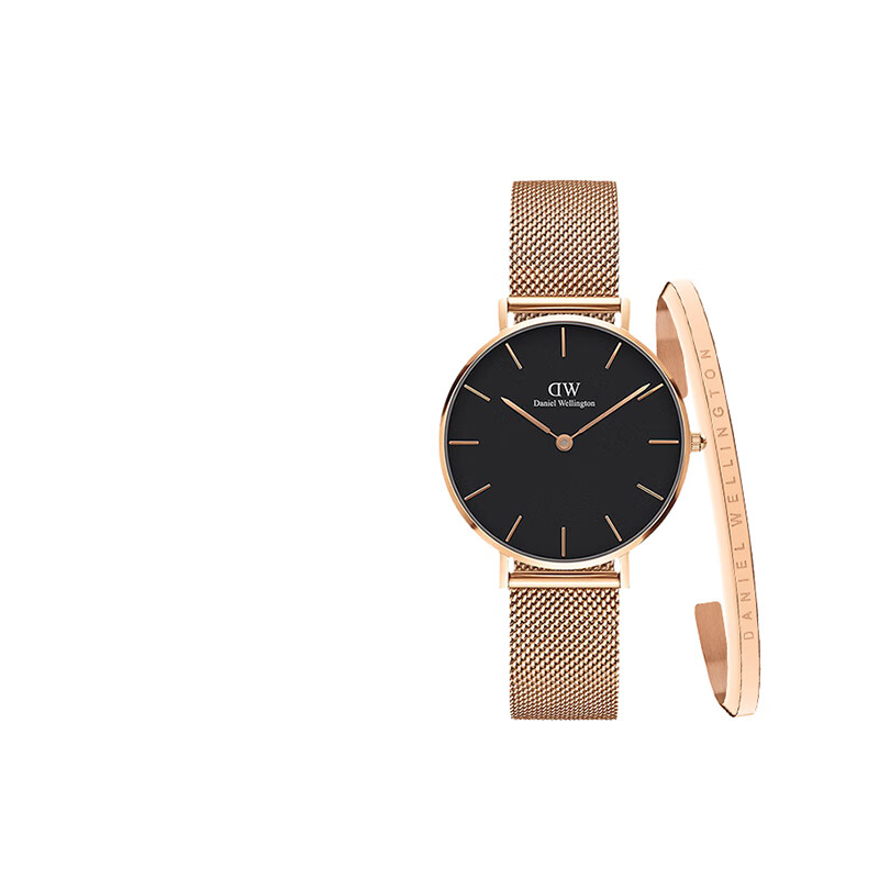 丹尼尔惠灵顿（DanielWellington）dw手表女 流金女士手表简奢石英欧美腕表 生日礼物送女友 手表手镯S套装