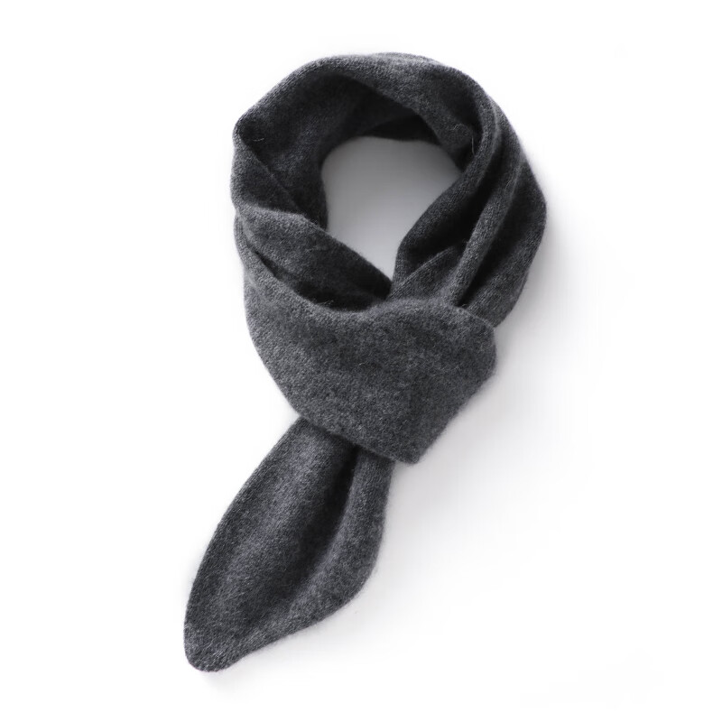 xierwei拥抱云朵羊绒百搭可爱保暖软糯纯色小领巾围巾冬季针织围脖 深