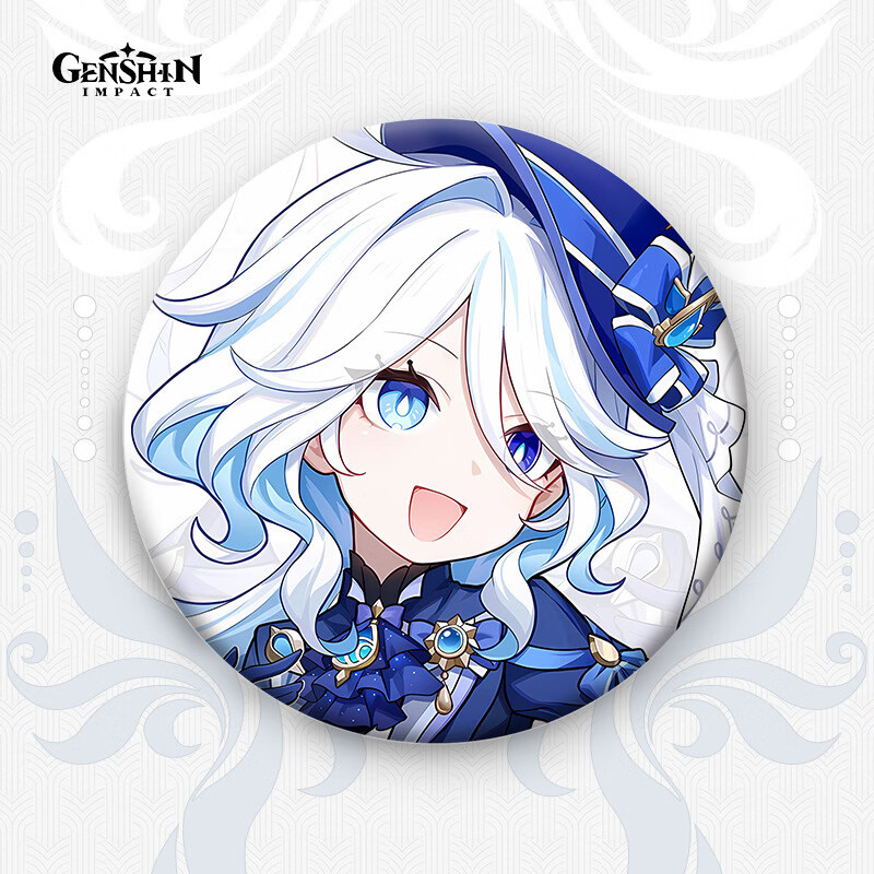 挽刻原神徽章芙宁娜周边同人吧唧纳西妲动漫二次元磨砂马口铁胸针挂件