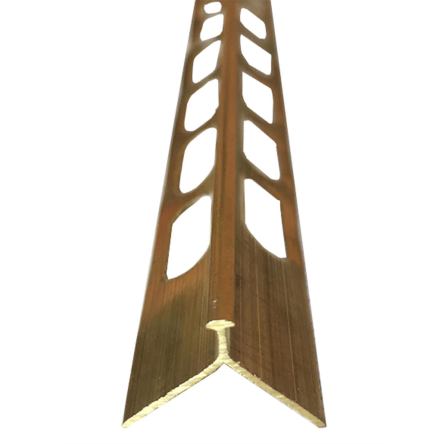 鹿色实心黄铜楼梯护角水泥楼梯冲孔铜条工程楼梯踏步阳角羊角铜护角条