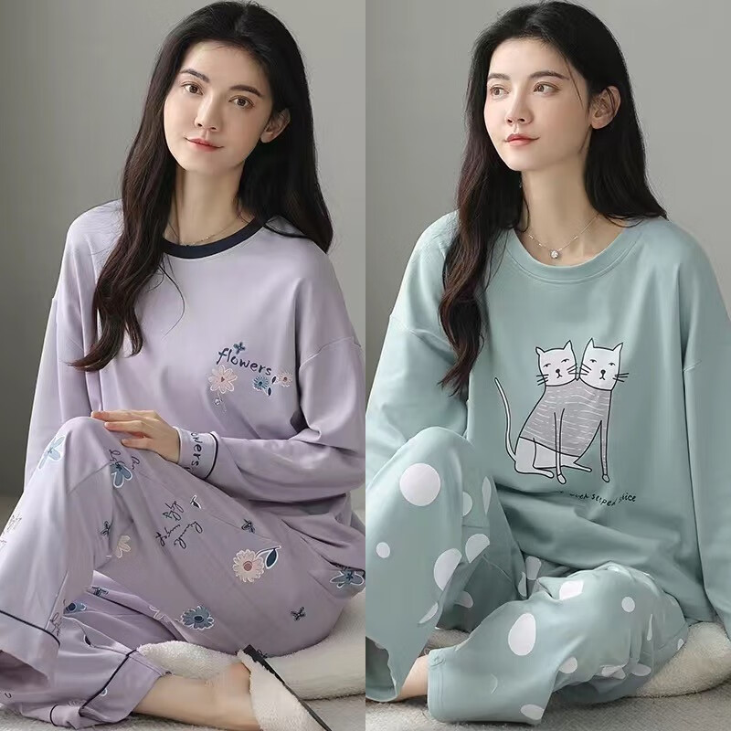 【首单立减】罗丽丝睡衣女罗丽丝全棉睡衣女款春秋款长袖可外穿休 z8z