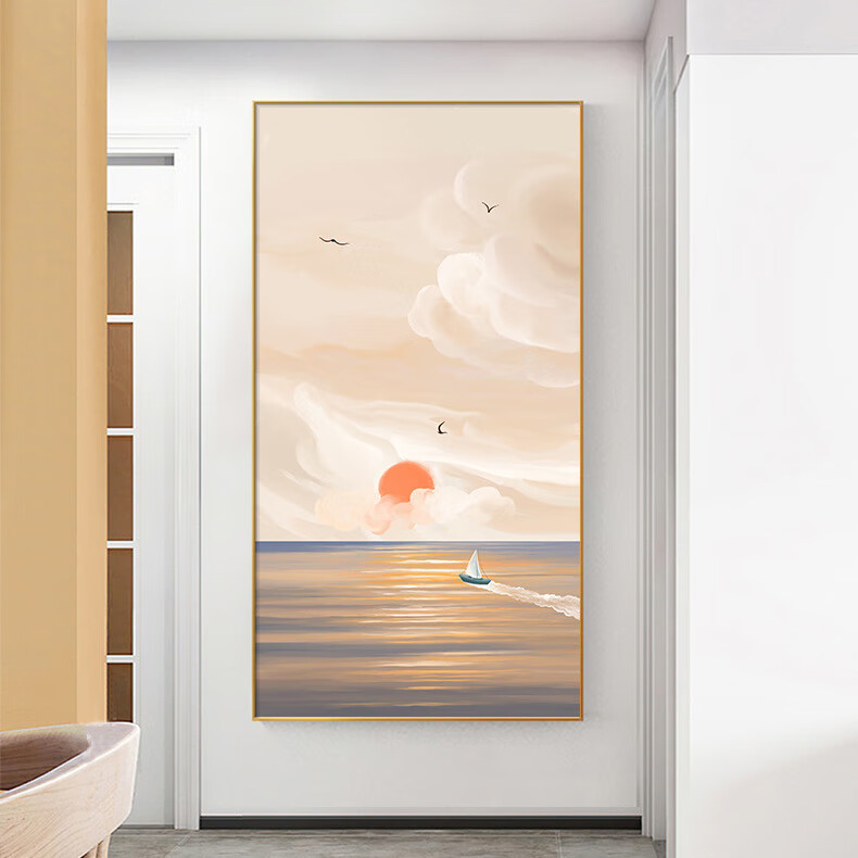 铃桐北欧入户玄关壁画过道走廊装饰画现代简约风景画艺术高端挂画客厅