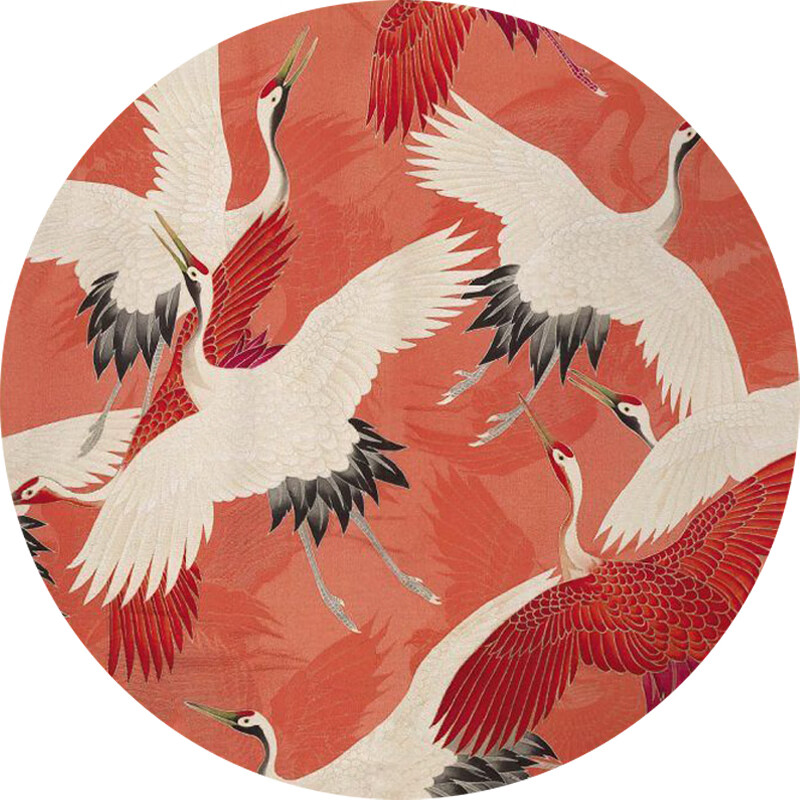 泉鸿韵新中式仙鹤飞舞吉祥如意家居玄关装饰画纯手绘油画丹鹤客厅挂画