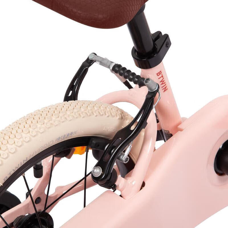 迪卡侬儿童自行车14寸轻便安全易学平衡自行车儿童单车粉色-5156281