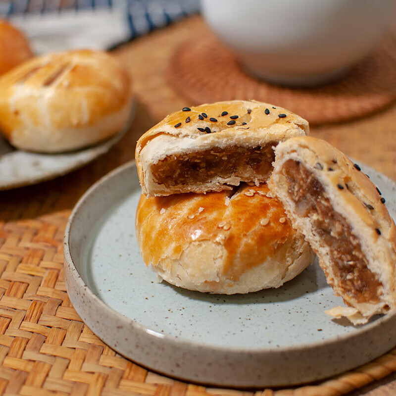 虎钢馋正宗广东潮汕特产手工酥饼叉烧馅陈皮馅小吃零食茶糕点心 忆潮