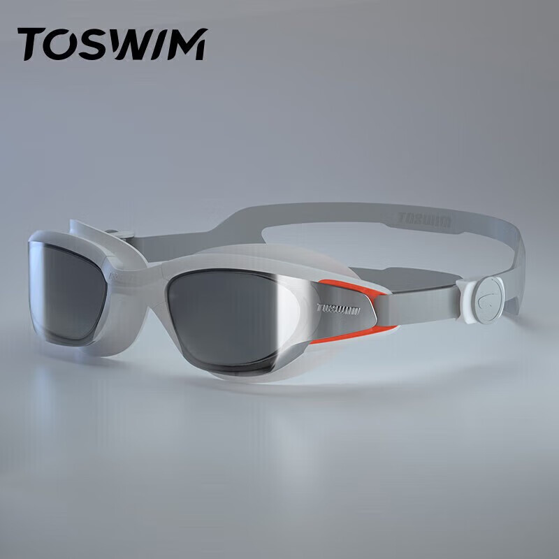 TOSWIM大框泳镜男女士通用防水防雾高清游泳眼镜潜水装备 冰霜海域