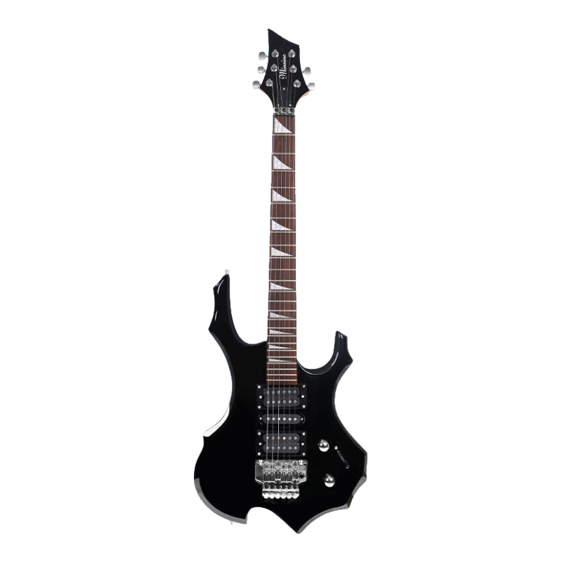 名森（Minsine）夜空黑/火焰?zhèn)€性異形電吉他成人專業(yè)級(jí)雙搖電子吉它初學(xué)者