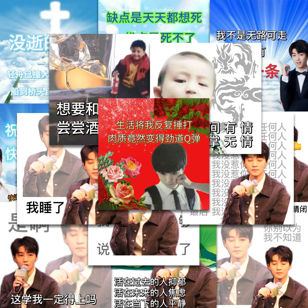 108张创意王俊凯发疯表情包周边贴纸搞怪趣味diy手机壳贴画防水 54张