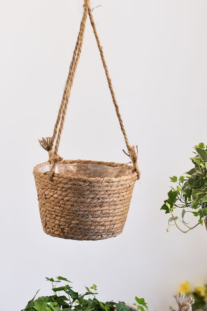 藤编编织草编吊篮垂吊花盆绿植种植花篮绿萝盆花园装饰花器手工篮