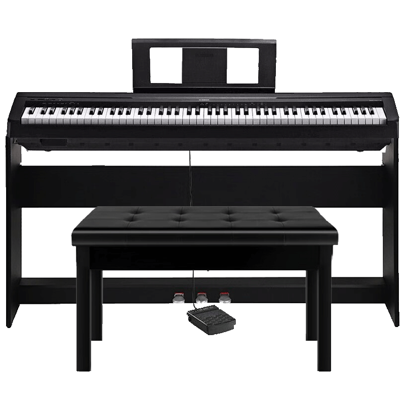 雅馬哈P48B電鋼琴考級教學入門成人學生88鍵智能重錘P45升級便攜鋼琴 P48B定制木架三踏板+全套配件