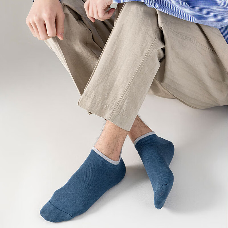 CK短袜子男士纯棉吸汗透气防臭运动款式弹力休闲防掉跟短筒袜子 W1CK 2黑+2深灰+2浅灰 均码