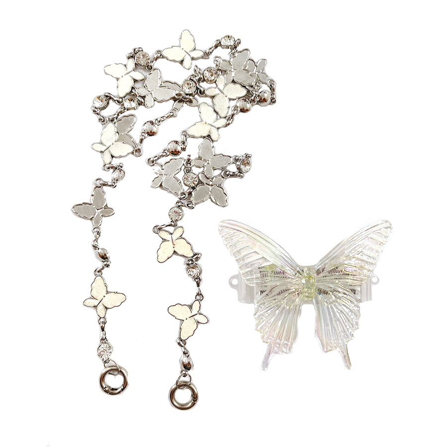 挂绳手机链斜跨适用苹果华为三星oppo小米vivo 炫彩-蝴蝶链 蝴蝶背夹