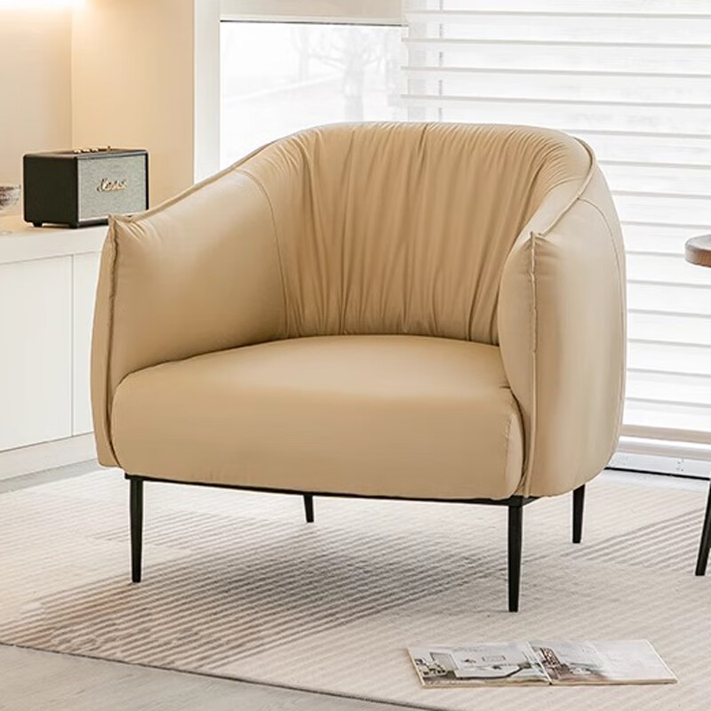 懒猴单人沙发椅简约家用小户型客厅卧室公寓酒店接待轻奢皮艺懒人沙发
