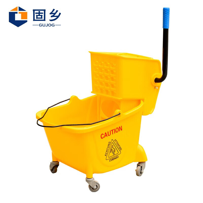 固鄉(xiāng) 榨水車 拖把清潔車 單桶榨水車掃把拖把桶地拖桶擠水桶榨水車 拖把桶 拖把筒 24L