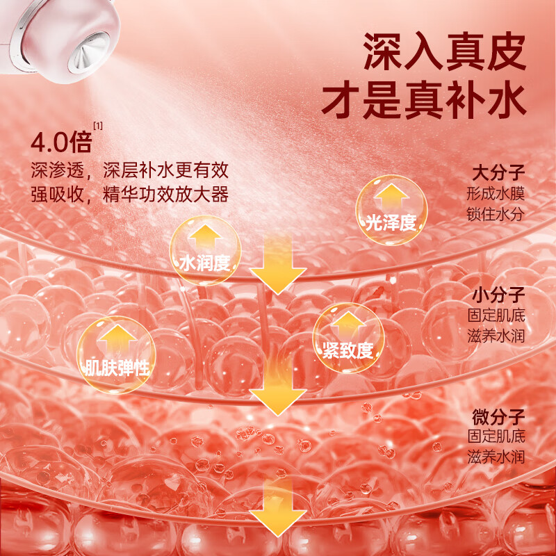 肌智 水光仪家用注氧仪美容仪器保湿抗皱舒缓紧致精华组合补水仪纳米喷雾仪脸部精华导入仪k老搭档 粉色升级版（单仪器无精华）