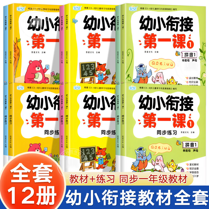园大班学前班升一年级上册练习册全套 幼儿学前班语文练习题人教版幼