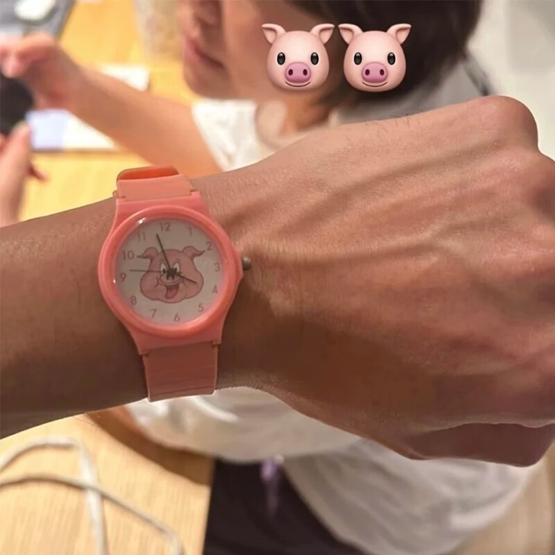 云漫卿周处除三害手表周处除三害手表电影粉色小猪卡通电子表小学生