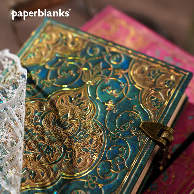 paperblanks佩兰克笔记本绿松石年代记进口本复古手帐本日记本欧式商务高档记事本子文具送男朋友同学生日礼物 【硬壳】绿松石年代记/大本/横线