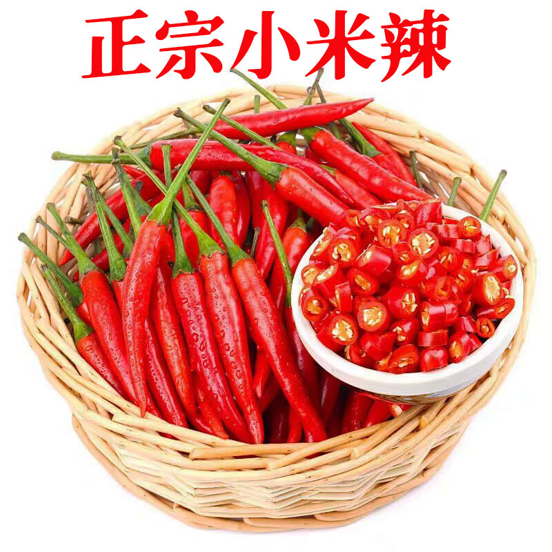 新鲜小米辣椒 超辣土红椒朝天椒小尖红椒七星椒 新鲜蔬菜 500g 现摘