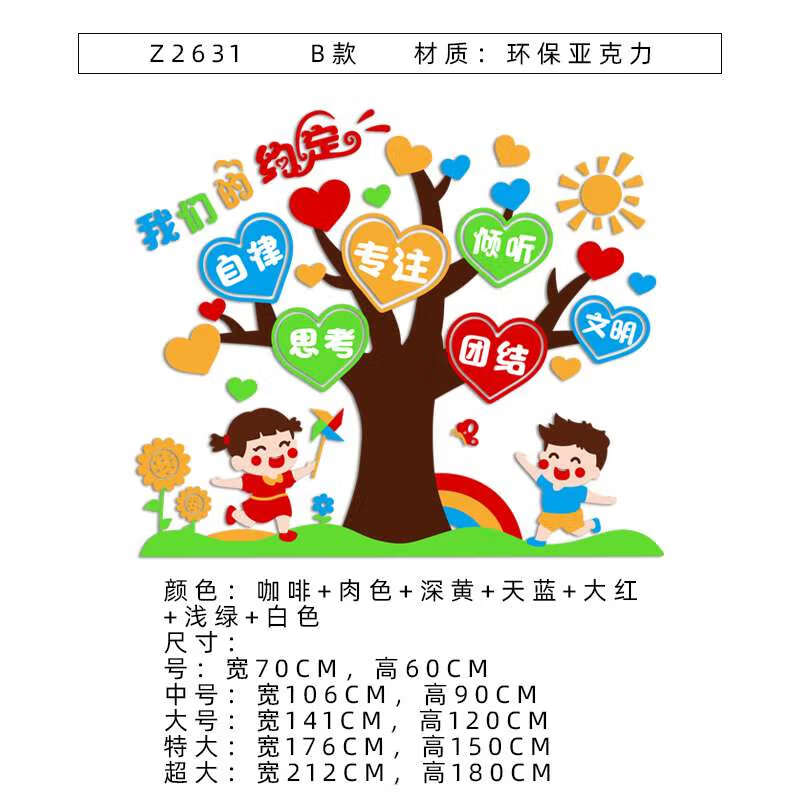 澳颜莱班级公约主题贴  班级公约墙贴幼儿园环创主题小学教室布置装饰