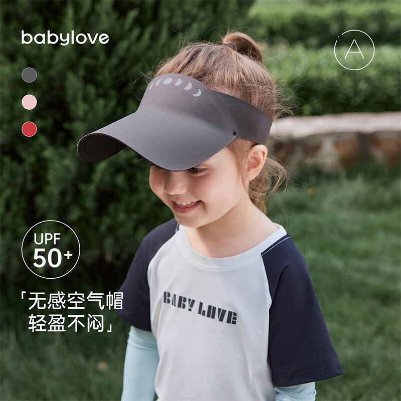 babylove【清仓】儿童遮阳帽夏季宝宝防晒鸭舌帽清凉空顶帽婴儿幼户外帽子 春日粉 均码