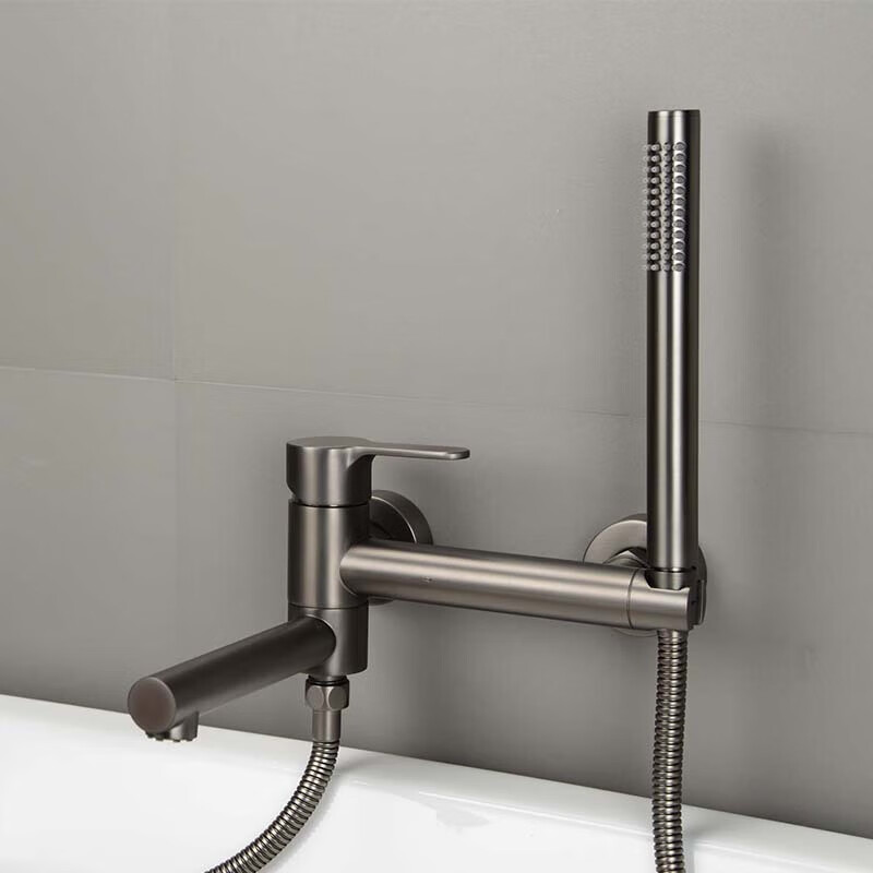 科勒(kohler)新款美国枪灰色浴缸水龙头浴室卫生间缸边式冷热简易花洒