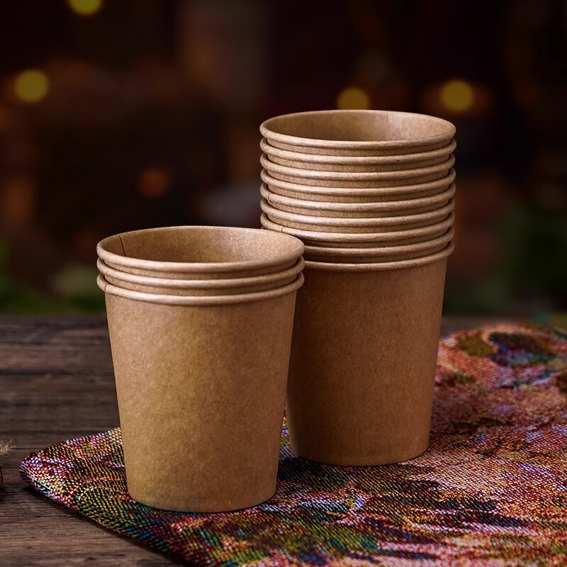 【仅需8.8元】馨情 一次性加厚牛皮纸杯  8盎司（约230ML) 100只