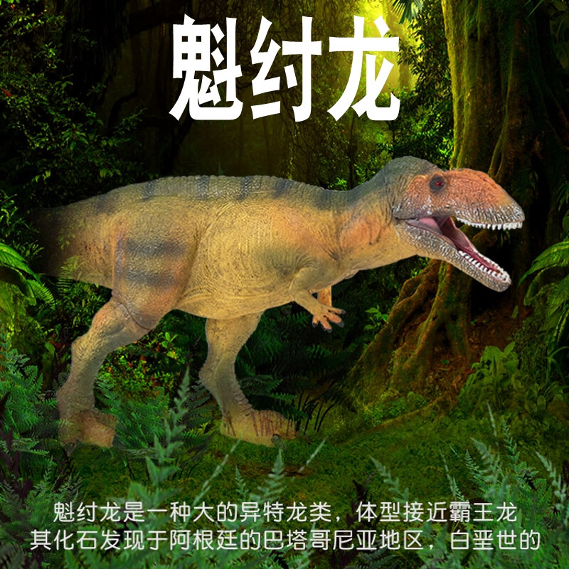 纣龙模型实心仿真动物异特龙鲨齿龙 丘布特魁纣龙【生存年代白垩纪】