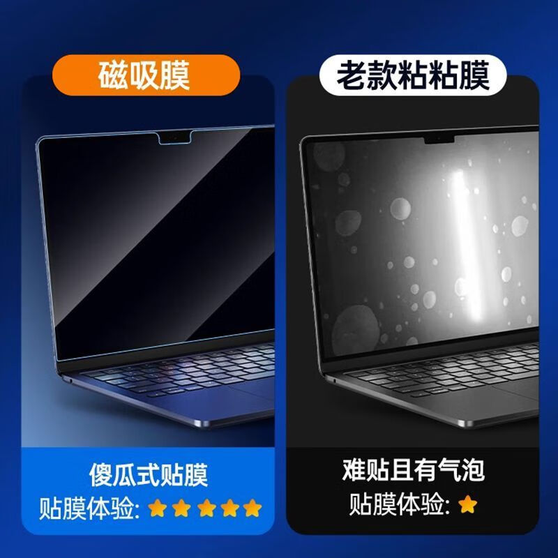 莞膜适用苹果macbookAir13磁吸屏幕膜pro防蓝光Air防反光笔记本蓝光膜 高清带胶蓝光护眼膜【1片装】 Pro15.4寸(A1707)