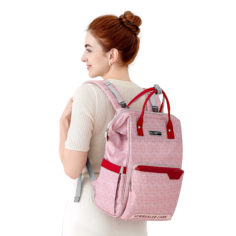 纽贝乐妈咪包多功能轻便遛娃母婴包新款婴儿外出大容量宝妈妈包双肩背包