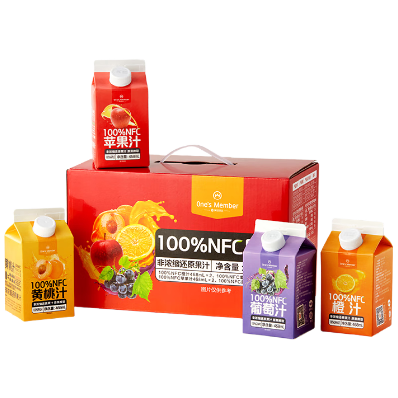 ���ڲ�����1�Ż�Ա��100%NFC��Ϲ�֭��� 0֬0���Ӵ�����֭�ʹ�ˮ��ե֭����468ml*8 45.05Ԫ