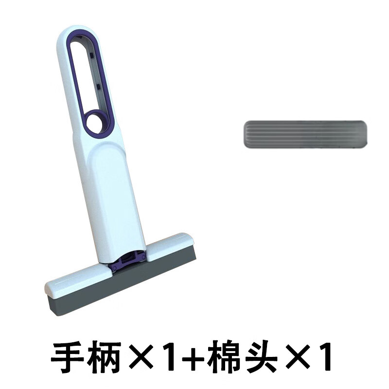 【严选】迷你小拖把桌面代替抹布吸水性强可悬挂免手洗便携式儿童 白色 手柄1个+【海棉头3个】