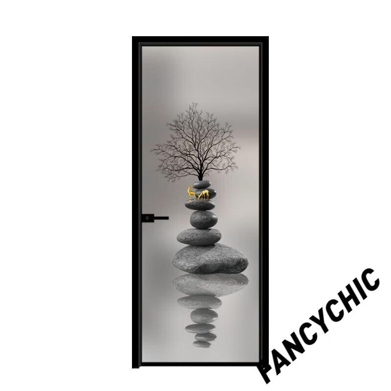 fancychic艺术玻璃卫生间门钛铝合金厕所门钛合金新款厨房平开洗手间