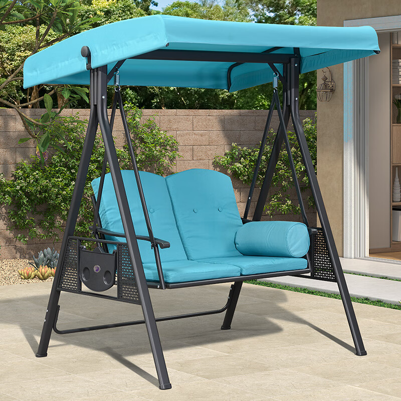 紫叶(ziye)户外秋千庭院铁艺双人摇椅花园室外吊床田园阳台吊椅秋千椅