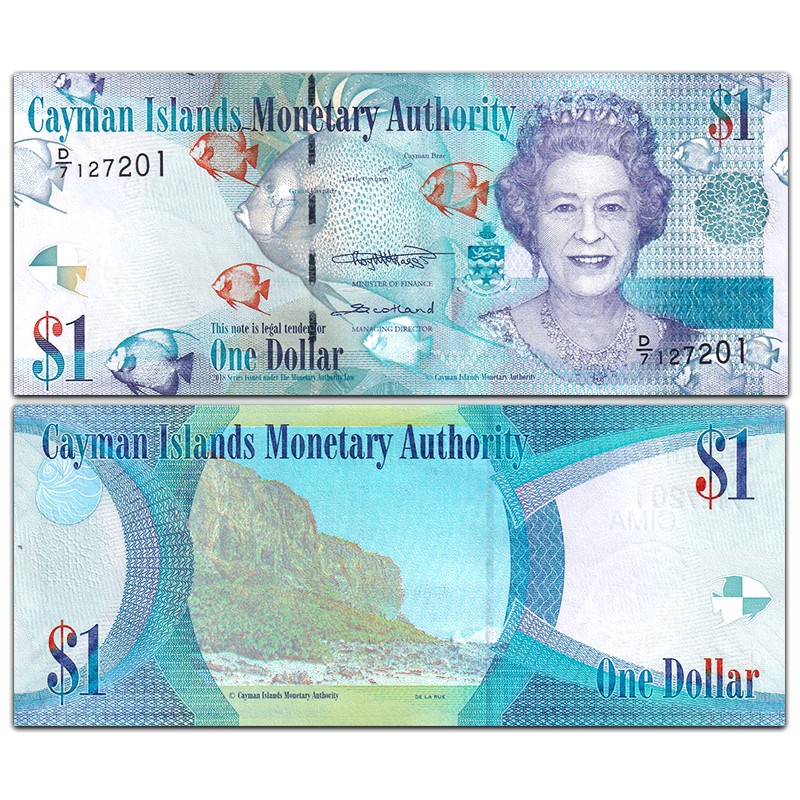 美洲-全新unc 开曼群岛纸币 2010-18年版 英女王外国钱币收藏套装 1元