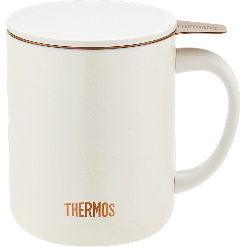 膳魔师（THERMOS）保温杯400ml带茶滤男女泡茶咖啡杯伴手礼生日礼物TEMC-400珍珠白