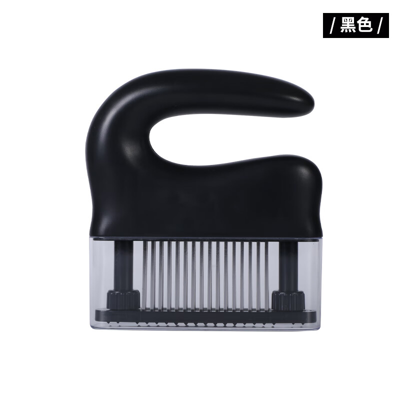 一片月錘肉器家用48針?biāo)扇忉様嘟畹洞蛉馇萌獯蜇i扒牛排扎孔入味嫩肉神器 黑色款