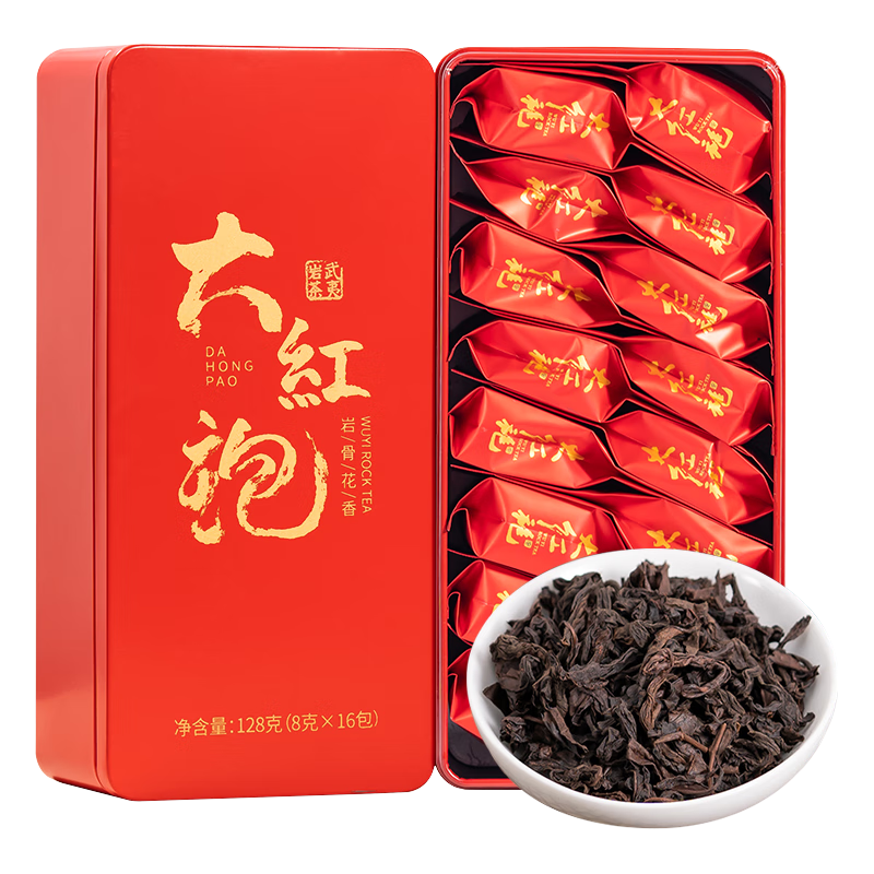鸿韵清新茶叶武夷正宗大红袍独立小泡袋岩茶乌龙茶送礼盒装送长辈高档512g